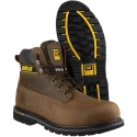 CAT Holton Brown Steel Toe Capped Men's Safety Boots Size UK 12, EU 46, Heat Resistant Sole, Lace Up P708025