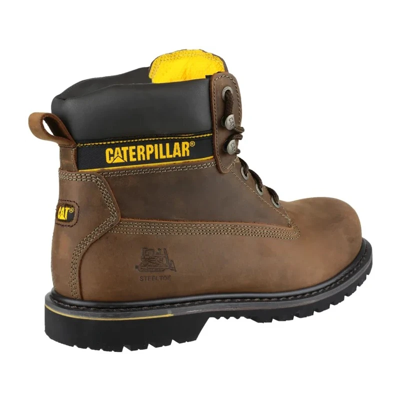 CAT Holton Brown Steel Toe Capped Men's Safety Boots Size UK 12, EU 46, Heat Resistant Sole, Lace Up P708025