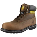 CAT Holton Brown Steel Toe Capped Men's Safety Boots Size UK 12, EU 46, Heat Resistant Sole, Lace Up P708025