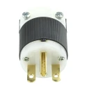 Hubbell 15A 250V USA Mains Plug Black Nylon Cable Screw Termination HBL5666C