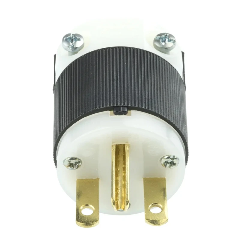 Hubbell 15A 250V USA Mains Plug Black Nylon Cable Screw Termination HBL5666C