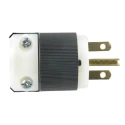 Hubbell 15A 250V USA Mains Plug Black Nylon Cable Screw Termination HBL5666C