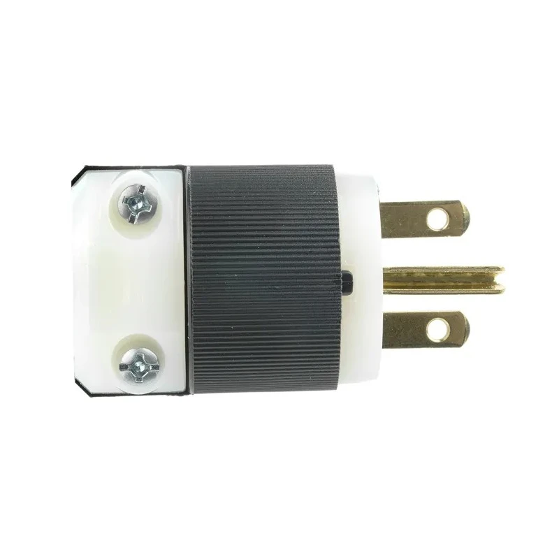 Hubbell 15A 250V USA Mains Plug Black Nylon Cable Screw Termination HBL5666C
