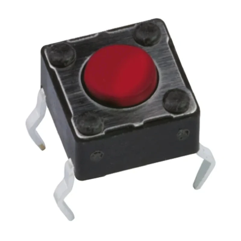 APEM Red Tactile Switch Button, 1.5 mm Actuator, SPST Momentary 50mA 12V dc PCB Mount DTS62RV