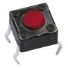 APEM Red Tactile Switch Button, 1.5 mm Actuator, SPST Momentary 50mA 12V dc PCB Mount DTS62RV