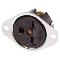 Hubbell 15A 250V USA Mains Connector Black Nylon Panel Mount Screw HBL5656