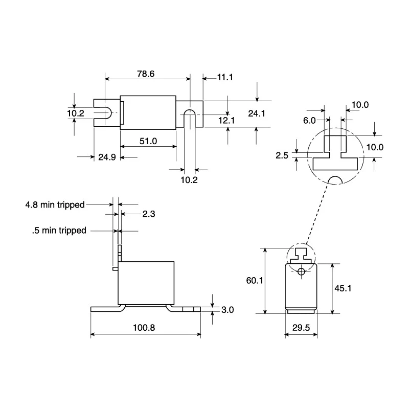 Mersen 63A German Standard Fuse NH00 690V AC 77 mm NH00