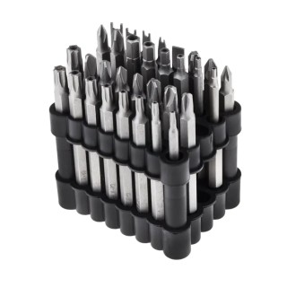 MTI Screwdriver Bit Set Hex Phillips Pozidriv Slotted Torq Set Mplus Torx Tri-Wing 32 Pieces 75mm 1/4 in Drive 560-201