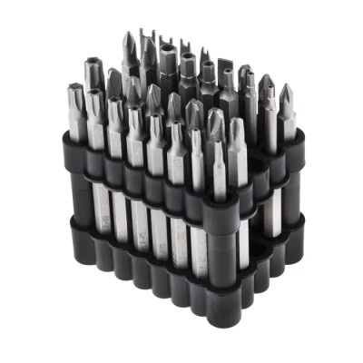 MTI Screwdriver Bit Set Hex Phillips Pozidriv Slotted Torq Set Mplus Torx Tri-Wing 32 Pieces 75mm 1/4 in Drive 560-201