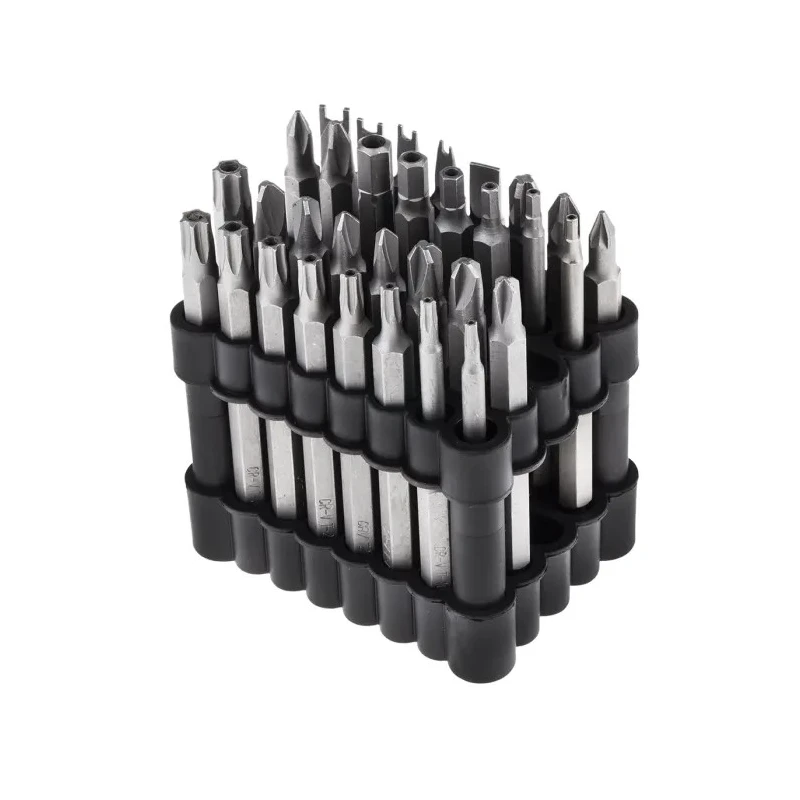 MTI Screwdriver Bit Set Hex Phillips Pozidriv Slotted Torq Set Mplus Torx Tri-Wing 32 Pieces 75mm 1/4 in Drive 560-201