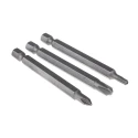 MTI Screwdriver Bit Set Hex Phillips Pozidriv Slotted Torq Set Mplus Torx Tri-Wing 32 Pieces 75mm 1/4 in Drive 560-201