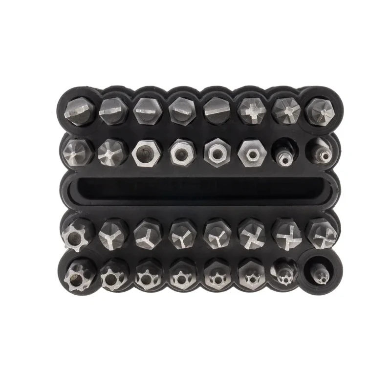 MTI Screwdriver Bit Set Hex Phillips Pozidriv Slotted Torq Set Mplus Torx Tri-Wing 32 Pieces 75mm 1/4 in Drive 560-201