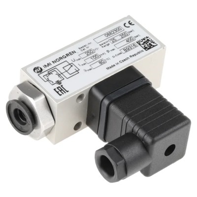 Norgren Pressure Switch Male Positive Pressure, Micro Switch SPDT, 1/4 in G Thread, 30 bar Max, 80°C Max 0882300000000000