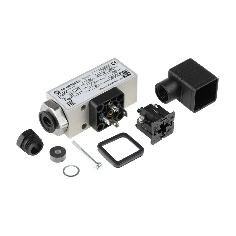 Norgren Pressure Switch Male Positive Pressure, Micro Switch SPDT, 1/4 in G Thread, 30 bar Max, 80°C Max 0882300000000000