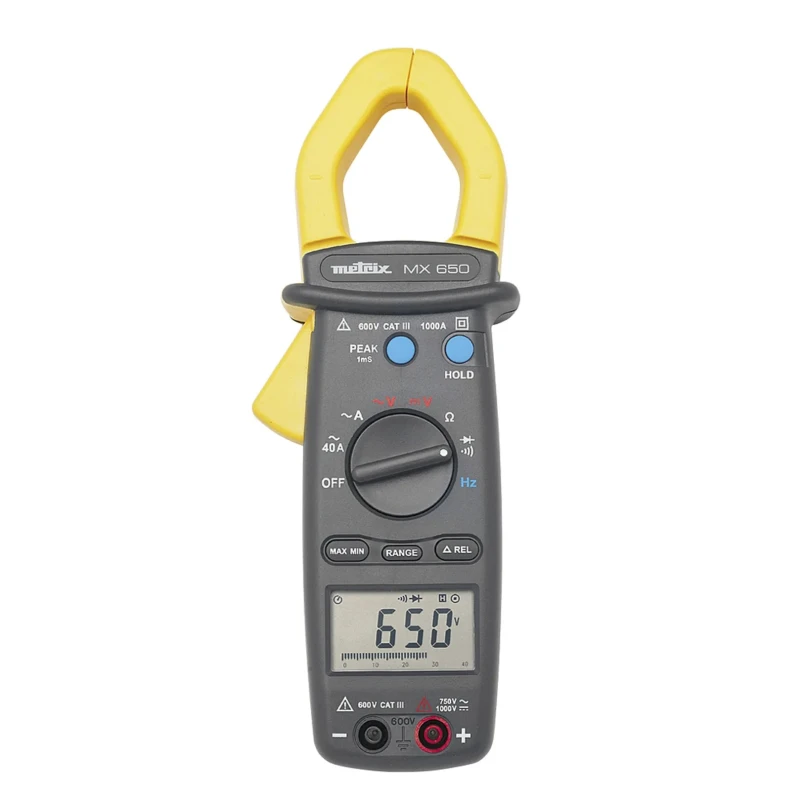 Metrix Clamp Meter with 1 kA AC/DC Current, 1000 V DC, 600 V AC, CAT III Safety MX0650-Z