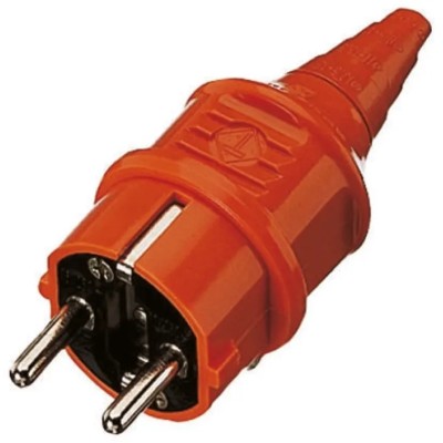 MENNEKES 16A 230V Type F German Schuko Mains Plug Orange Cable Thermoplastic Screw 10837