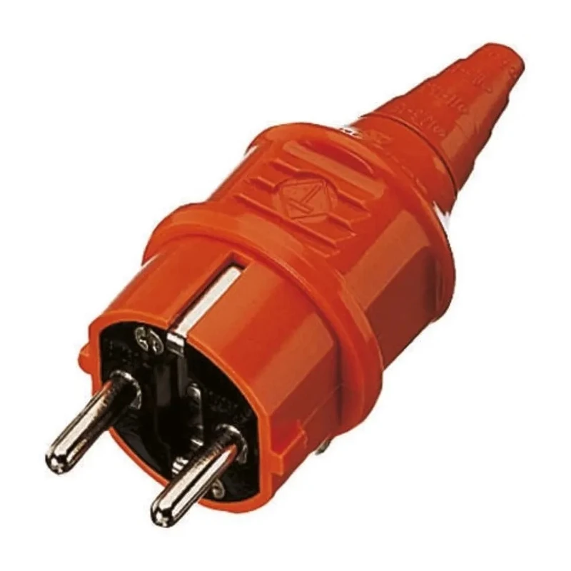 MENNEKES 16A 230V Type F German Schuko Mains Plug Orange Cable Thermoplastic Screw 10837
