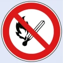 Wolk Polyvinyl Chloride No Open Fire Prohibition Sign 100mm x 100mm 21.0809