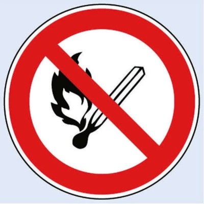 Wolk Polyvinyl Chloride No Open Fire Prohibition Sign 100mm x 100mm 21.0809