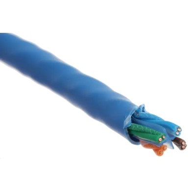Belden Cat6 Ethernet Cable 23AWG Solid Copper Low Smoke Zero Halogen Blue 100m 72V DC 7812ENH