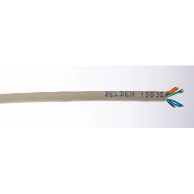 Belden Cat5e Unscreened Low Smoke Zero Halogen Ethernet Cable 100 m 24AWG Solid Copper Conductor 8 Core Grey 1583ENH