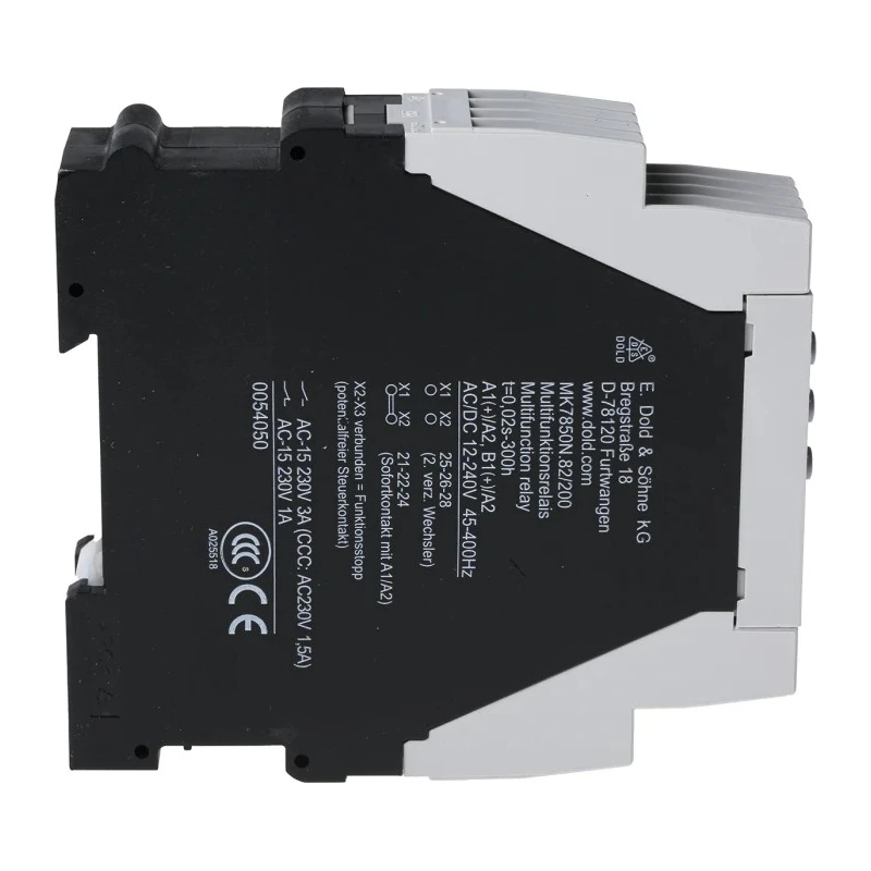 Dold MK 7850N Series DIN Rail Timer Relay 2-Contact DPDT 12 to 240 V AC/DC MK7850N.82/200 AC/DC12-240V 0.02S-300H