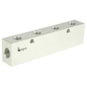 Legris Double Sided Anodised Aluminium Pneumatic 8 Outlet Manifold 3313 10 13 04