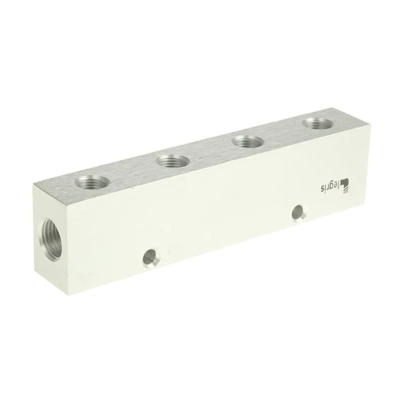 Legris Double Sided Anodised Aluminium Pneumatic 8 Outlet Manifold 3313 10 13 04