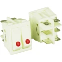 ZF DPST On-Off On-Off Rocker Switch Panel Polyester Housing 16A 30.2x22 mm WRG32F7BWWKN