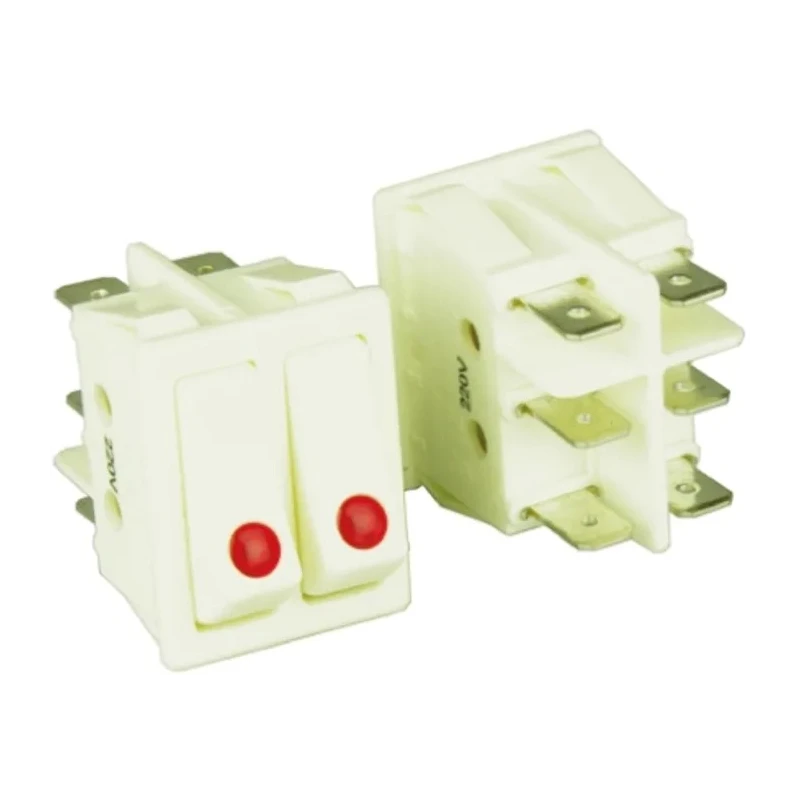 ZF DPST On-Off On-Off Rocker Switch Panel Polyester Housing 16A 30.2x22 mm WRG32F7BWWKN