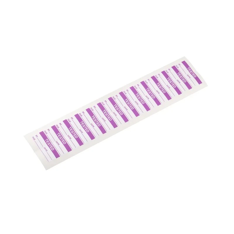RS PRO Pre-Printed Adhesive Label, Tested Text, Purple on White, 38 x 16 mm, Pack of 140, Model 450-6029