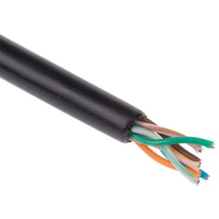 Brad from Molex RJCAB-C Cat5e Screened Stranded Cable, 100 m, Polyurethane Jacket, Black Cat5e