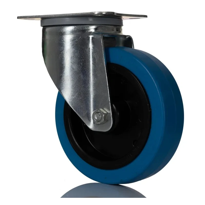 Tente Swivel Castor 250 kg Capacity 125 mm Wheel Elastic Tyre 3470UFR125P62BLUE