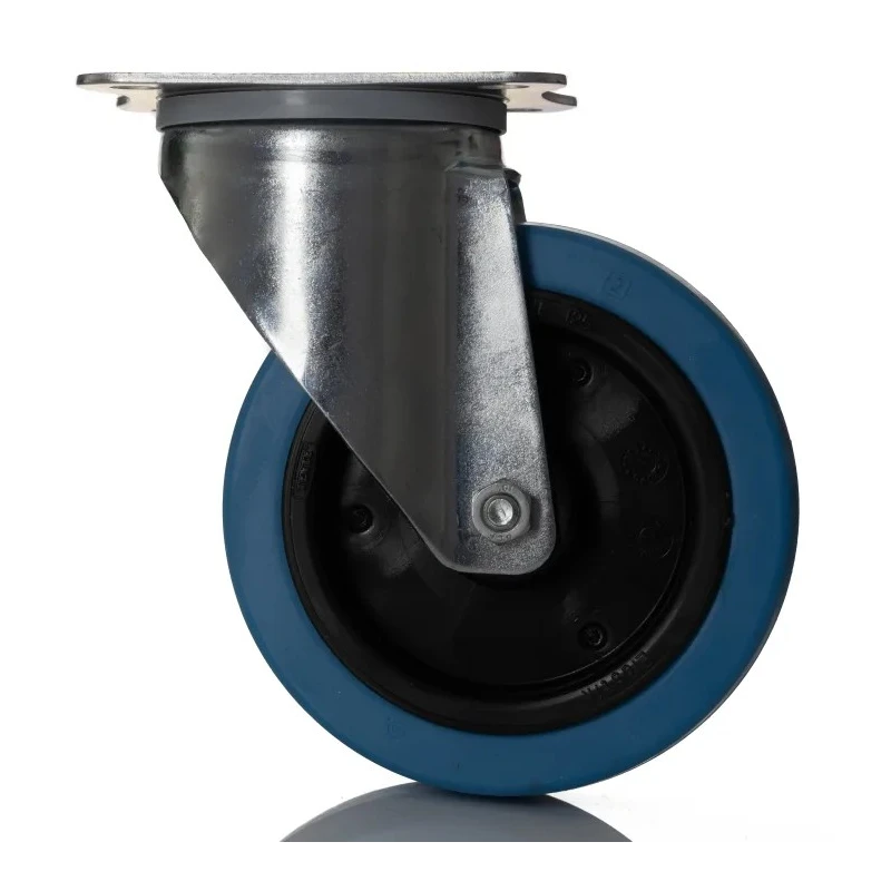 Tente Swivel Castor 250 kg Capacity 125 mm Wheel Elastic Tyre 3470UFR125P62BLUE