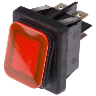 RS PRO Illuminated DPST On-Off On-Off Rocker Switch Panel 16A 250V AC 28V DC IP65 Red Actuator 456-1694