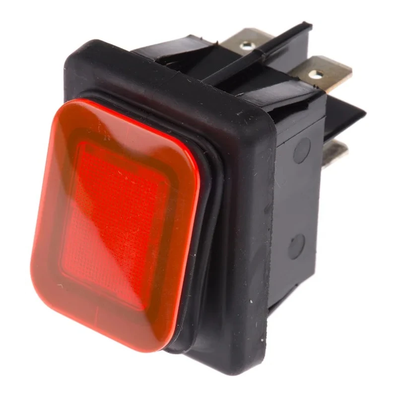 RS PRO Illuminated DPST On-Off On-Off Rocker Switch Panel 16A 250V AC 28V DC IP65 Red Actuator 456-1694