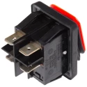 RS PRO Illuminated DPST On-Off On-Off Rocker Switch Panel 16A 250V AC 28V DC IP65 Red Actuator 456-1694