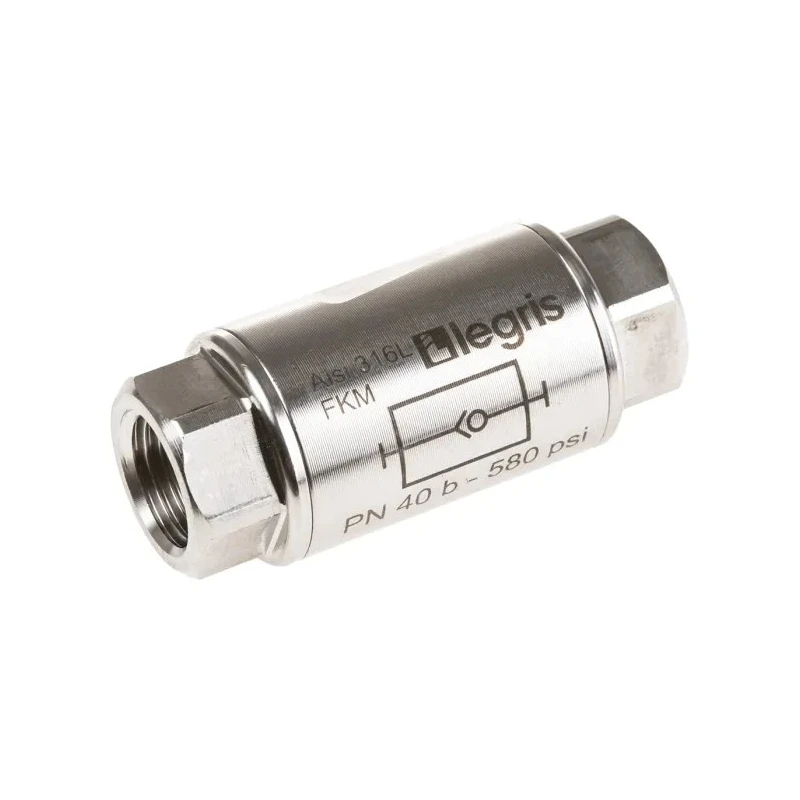Legris 316L Stainless Steel Non Return Valve G 1/4 BSP Female Inlet and Outlet 180°C Maximum Operating Temperature 4890 13 13