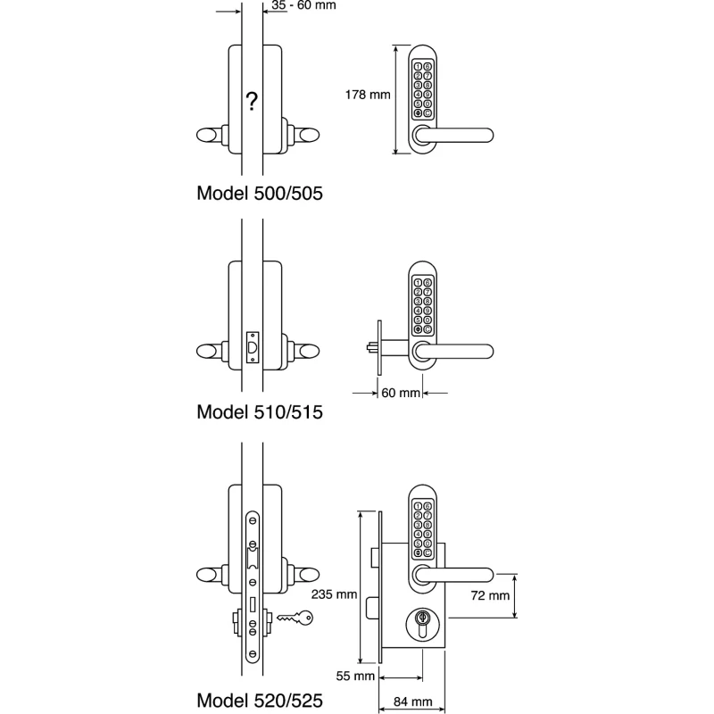 Codelock Stainless Steel Mechanical Polished Code Lock 510 SS