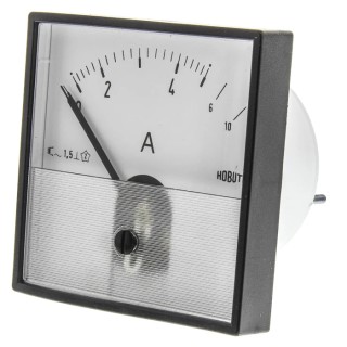 HOBUT Analogue Panel Ammeter 10 A AC 72 mm x 72 mm Moving Iron PD72MIS5A2/2-001 0/5/10A