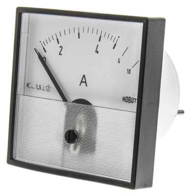 HOBUT Analogue Panel Ammeter 10 A AC 72 mm x 72 mm Moving Iron PD72MIS5A2/2-001 0/5/10A