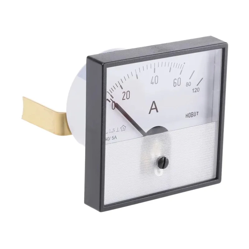 HOBUT Analogue Panel Ammeter 120 A AC Moving Iron, 72 mm x 72 mm PD72MIS5A2/2-001 0/60/120A