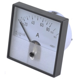 HOBUT Analogue Panel Ammeter 160 A AC Moving Iron, 72 mm x 72 mm PD72MIS5A2/2-001 0/80/160A