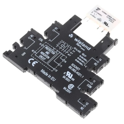 Wieland Flare Series Interface Relay DIN Rail Mount 24V ac/dc Coil SPDT 6A Contact 80.010.4522.1