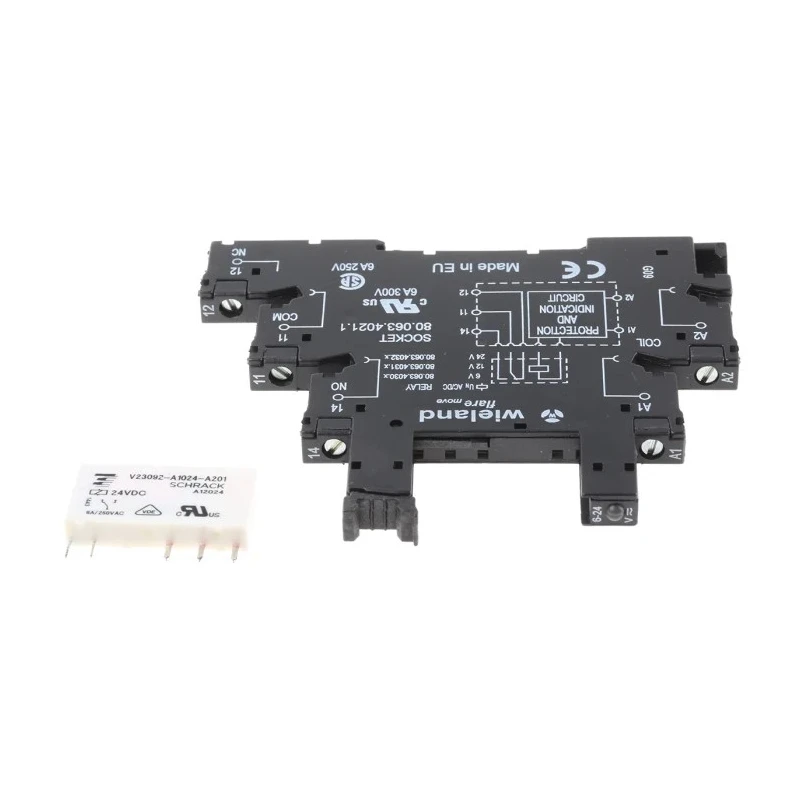 Wieland Flare Series Interface Relay DIN Rail Mount 24V ac/dc Coil SPDT 6A Contact 80.010.4522.1