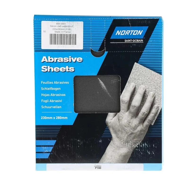 Norton Silicon Carbide Sanding Sheet 280 mm x 230 mm P180 Grit Very Fine Grade 63642532957