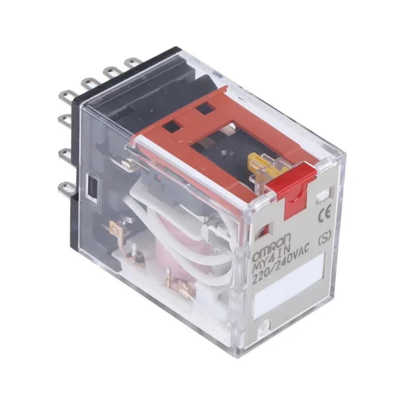 Omron DIN Rail Power Relay 240V AC Coil 5A Switching Current 4PDT MY4IN AC220/240(S)