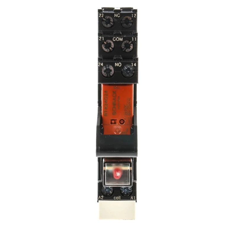 TE Connectivity RT Series Electromechanical Interface Relay Module DIN Rail Mount 24V DC Coil DPDT 8A RT4S4LC4 1-1415073-1