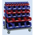 RS PRO Polypropylene Storage Bin Trolley 1000 mm Width x 1500 mm Height, Silver Blue 424-5459