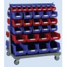 RS PRO Polypropylene Storage Bin Trolley 1000 mm Width x 1500 mm Height, Silver Blue 424-5459